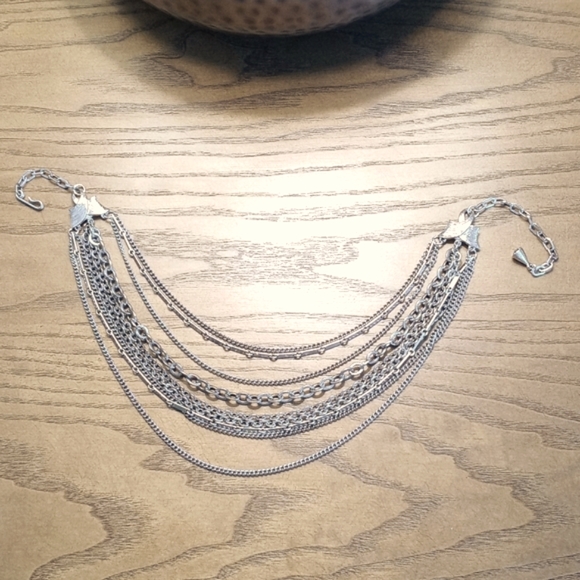 Multi String Choker Style Bronze / Aged Brass Vintage Necklace (17” Length) - Picture 6 of 16